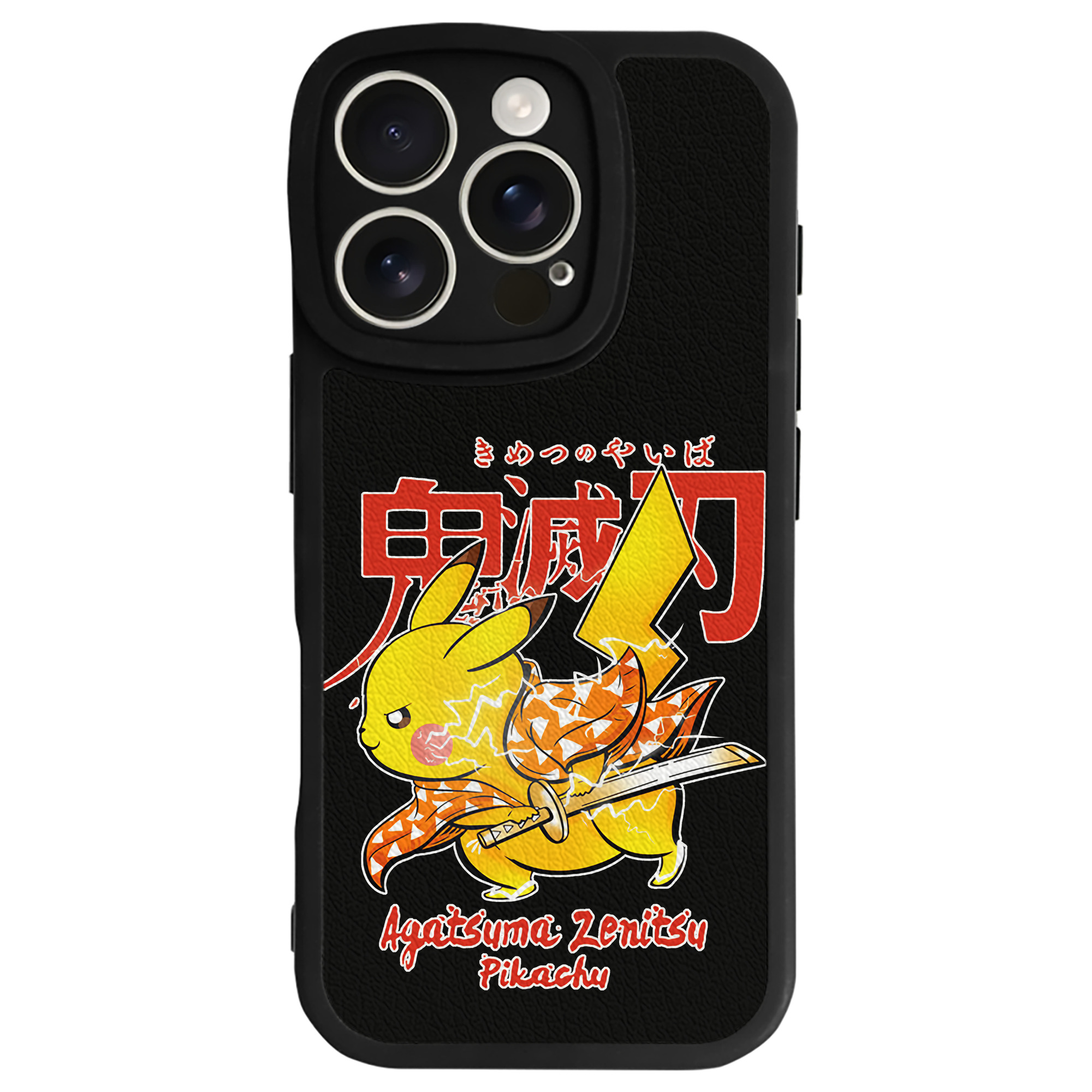 （画像用） 鬼滅の刃（きめつのやいば）我妻 善逸／あがつま ぜんいつ Agatsuma Zenitsu 【iPhone 16シリーズ対応】シリコンスマホケース（レザー調） 材質：シリコン